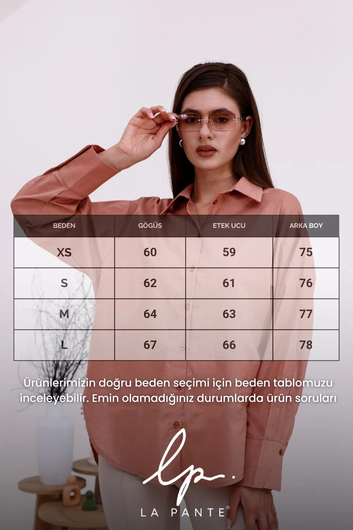 Kadın Gömlek Salaş Oversize Uzun Kollu Soğan Kabuğu Gömlek Önden Düğmeli Gömlek