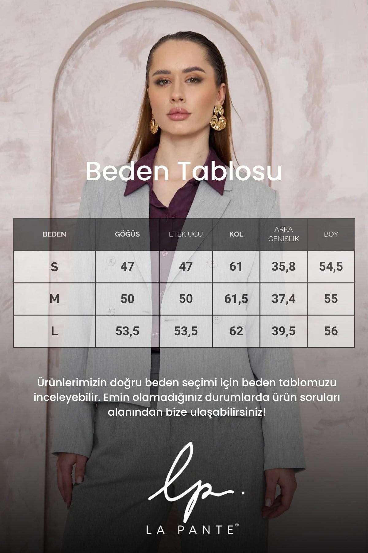 Kadın Ceket Kısa Ceket Blazer Ceket Gri Düğmeli Şık Mevsimlik Klasik