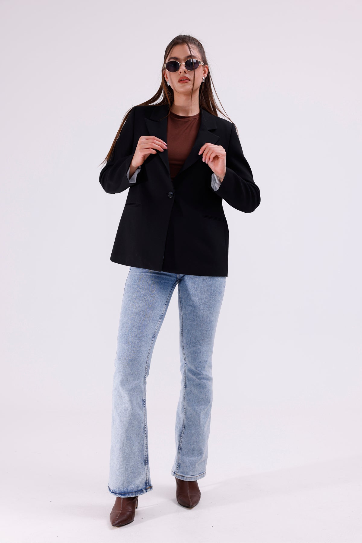 Kadın Ceket İçi Astarlı Blazer Kadın Ceket Uzun Şık Blezir Tesettür Ceket Kumaş Düğmeli Spor