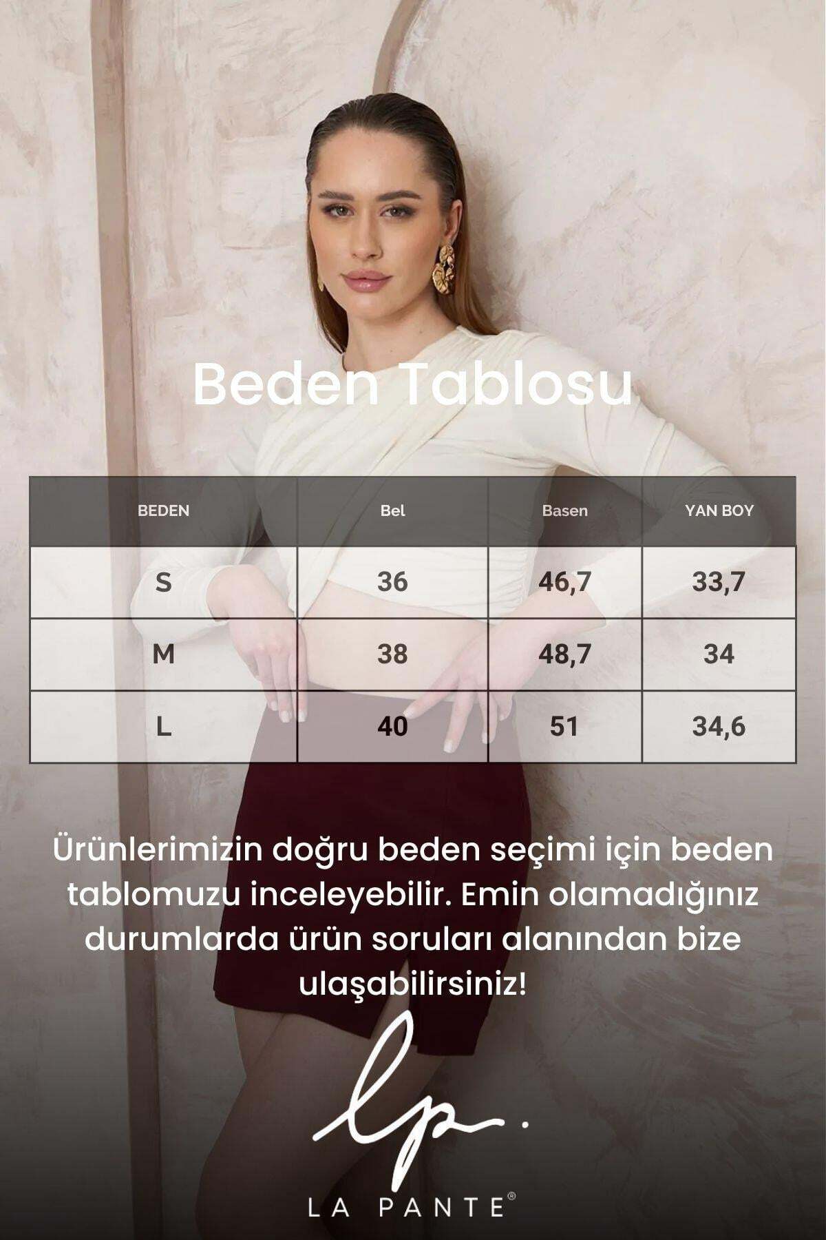 Şort Etek Kadın Şortlu Etek Arkadan Şort Görünümlü Kumaş Kuşaklı Tokalı