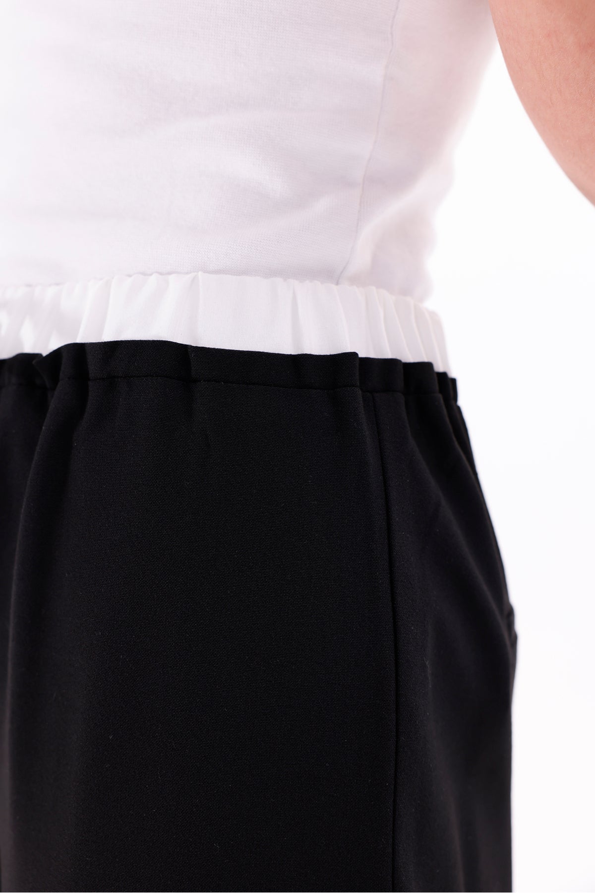 Kadın Pantolon Bol Paça Kemer Beli Lastikli Ve Garnili Bağcıklı Pantolon Normal Bel