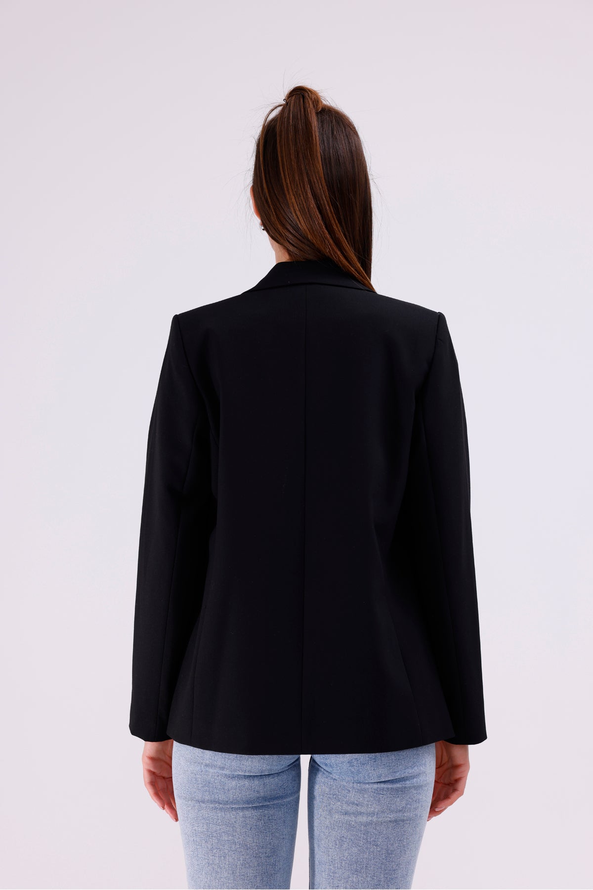 Kadın Ceket İçi Astarlı Siyah Blazer Kadın Ceket Uzun Şık Blezir Tesettür Ceket Kumaş Düğmeli Spor