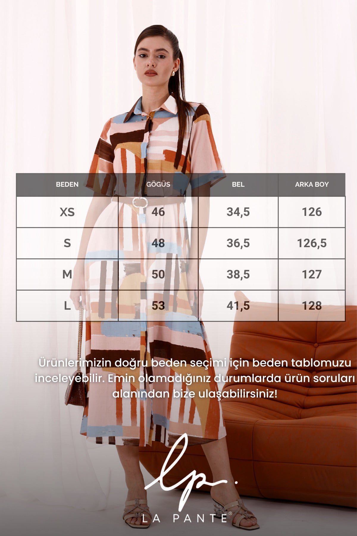 KADIN ELBİSE GÖMLEK ELBİSE KADIN Şık Uzun Kadın Elbise Önden Düğmeli Kemerli Mavi Kısa Kollu